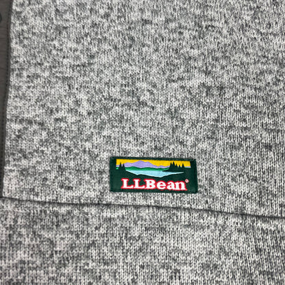 L.L.Bean Grey Heather 1/4 Snap Mock Neck Sweater Fleece