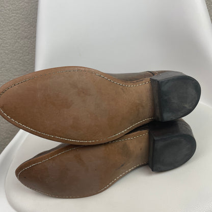 Vintage Laredo Roper Brown Genuine Leather Cowboy Boots