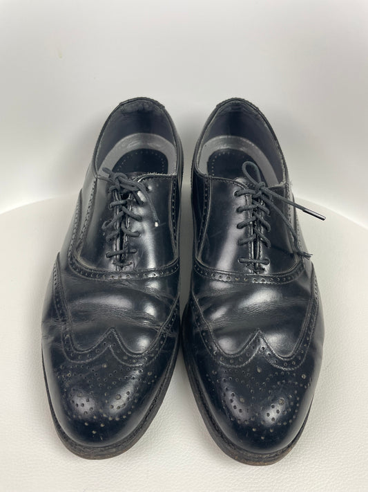 Vintage Dexter USA Wingtip Brogue Oxford Black Leather Shoes