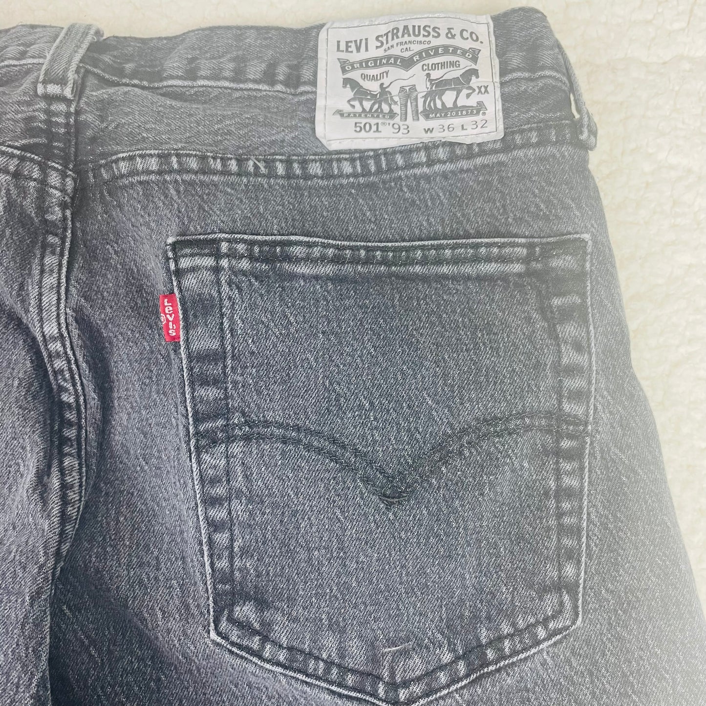 Levis 501 XX Stone Wash Gray Denim Jeans