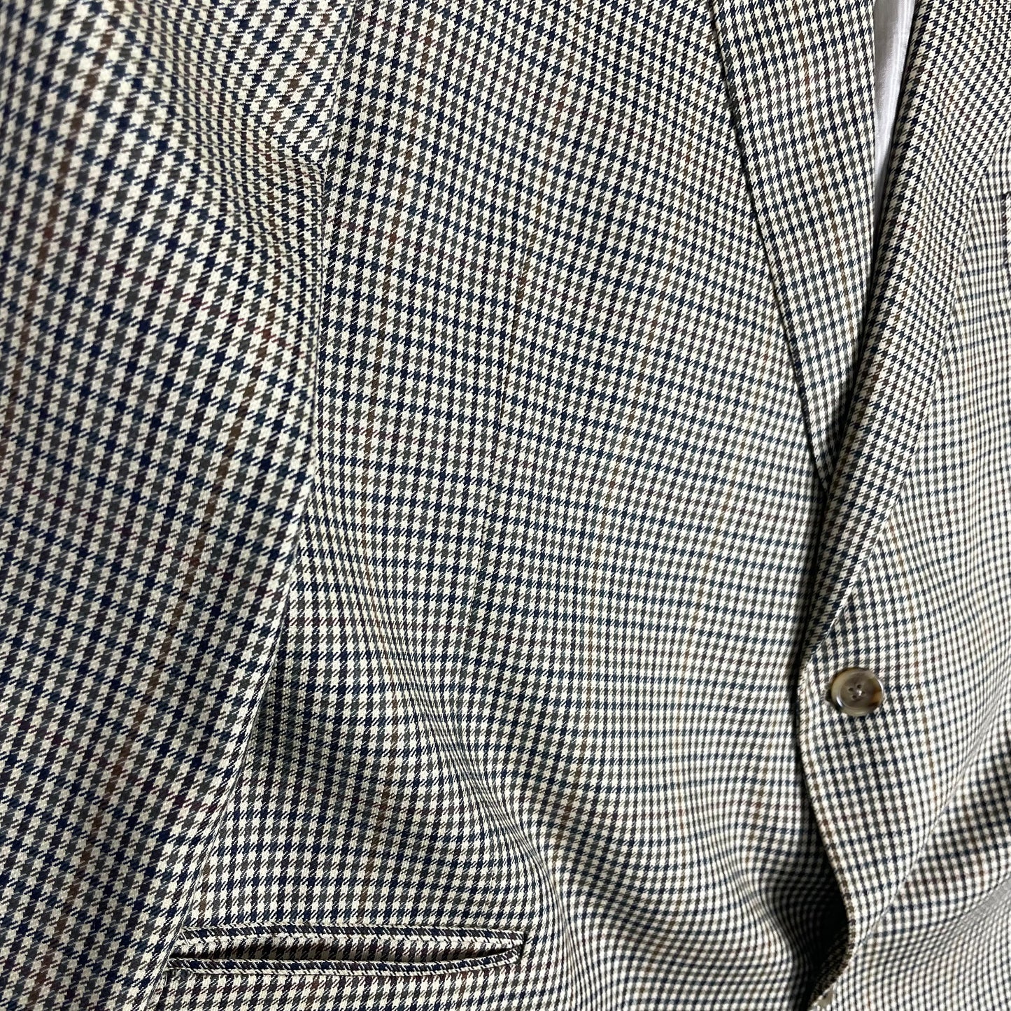 Jack Victor Silk Wool Hopsack Microcheck Suit Blazer