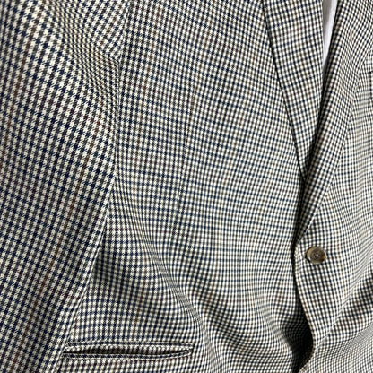 Jack Victor Silk Wool Hopsack Microcheck Suit Blazer