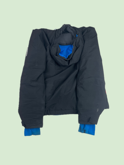 Helly Hansen Black Hooded Technical Jacket Blue Trim