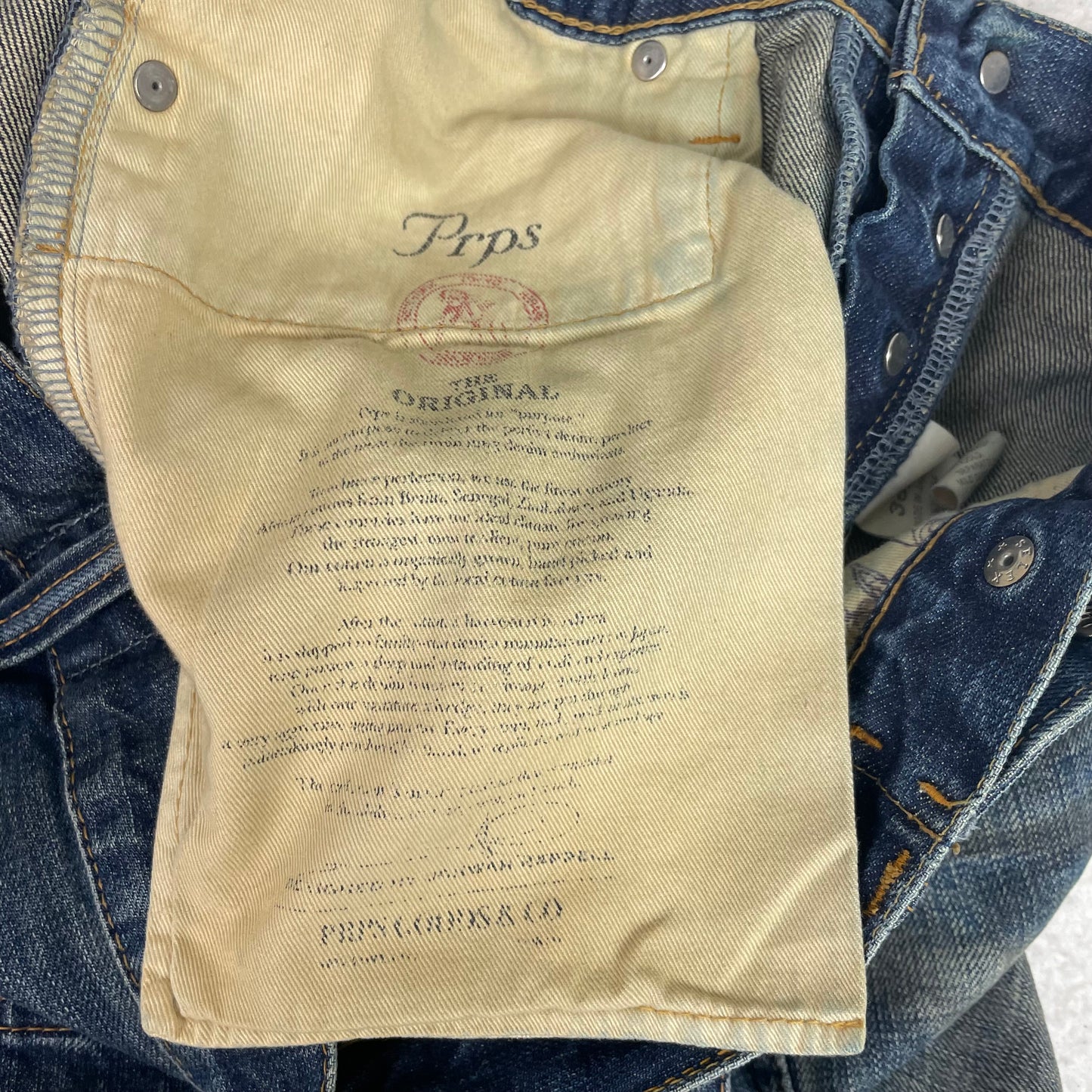 Vintage PRPS Japanese Distressed Dark Wash Baggy Jeans