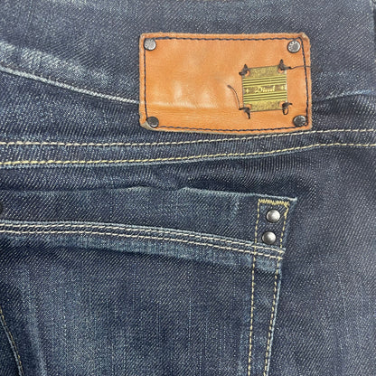 Y2K Diesel Ronhar Dark Wash Stretch Denim Flare Jeans 27 Made In Italy