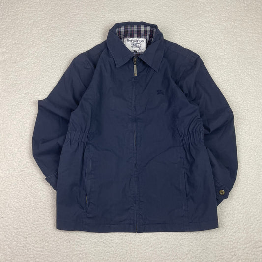 Vintage Burrberrys Harrington Style Navy Blue Zip Up Jacket