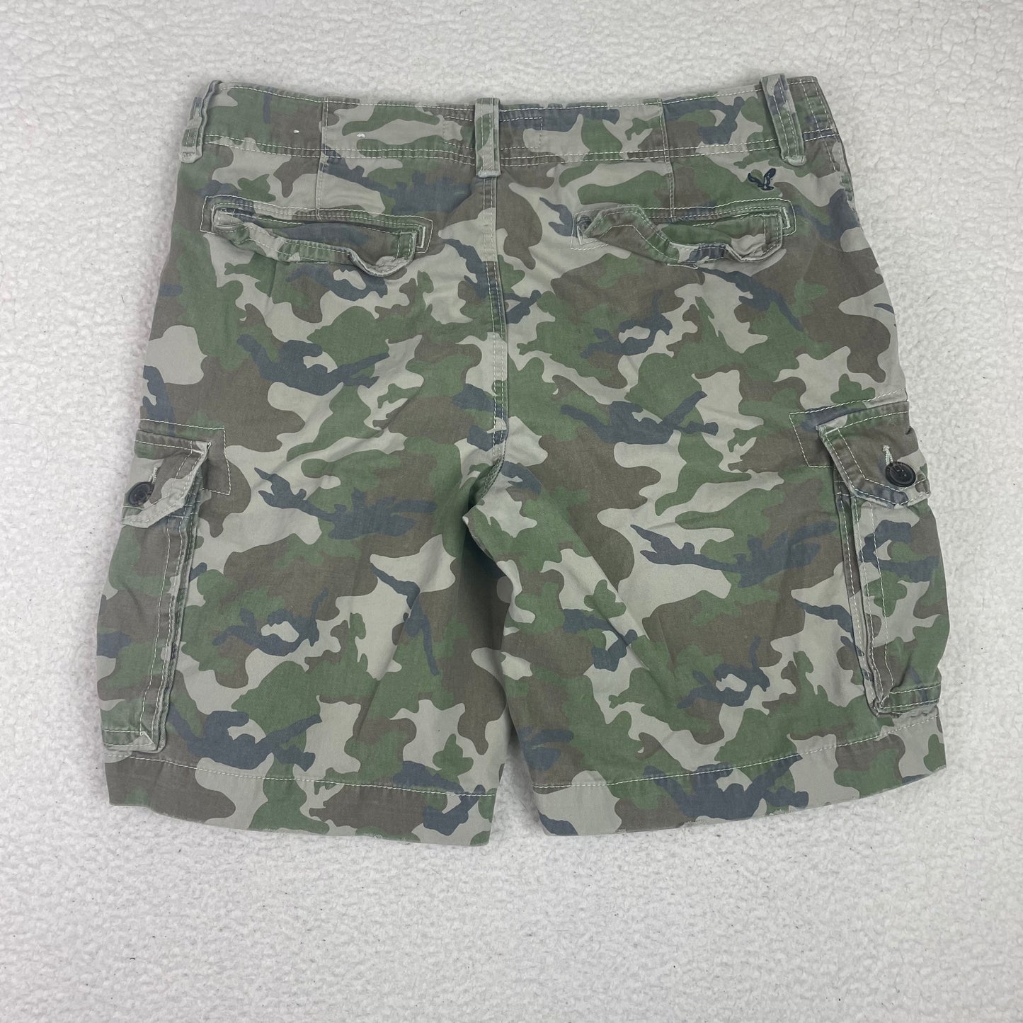American Eagle Woodland Camo Baggy Cargo Shorts