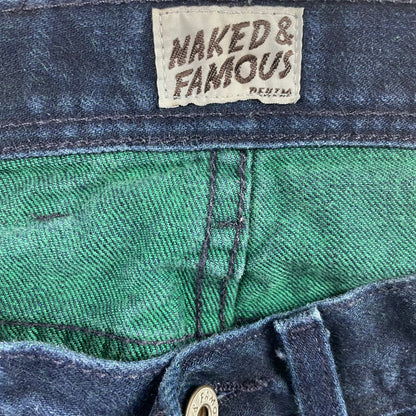 Naked & Famous Green Weft Selvedge Dark Wash Jeans