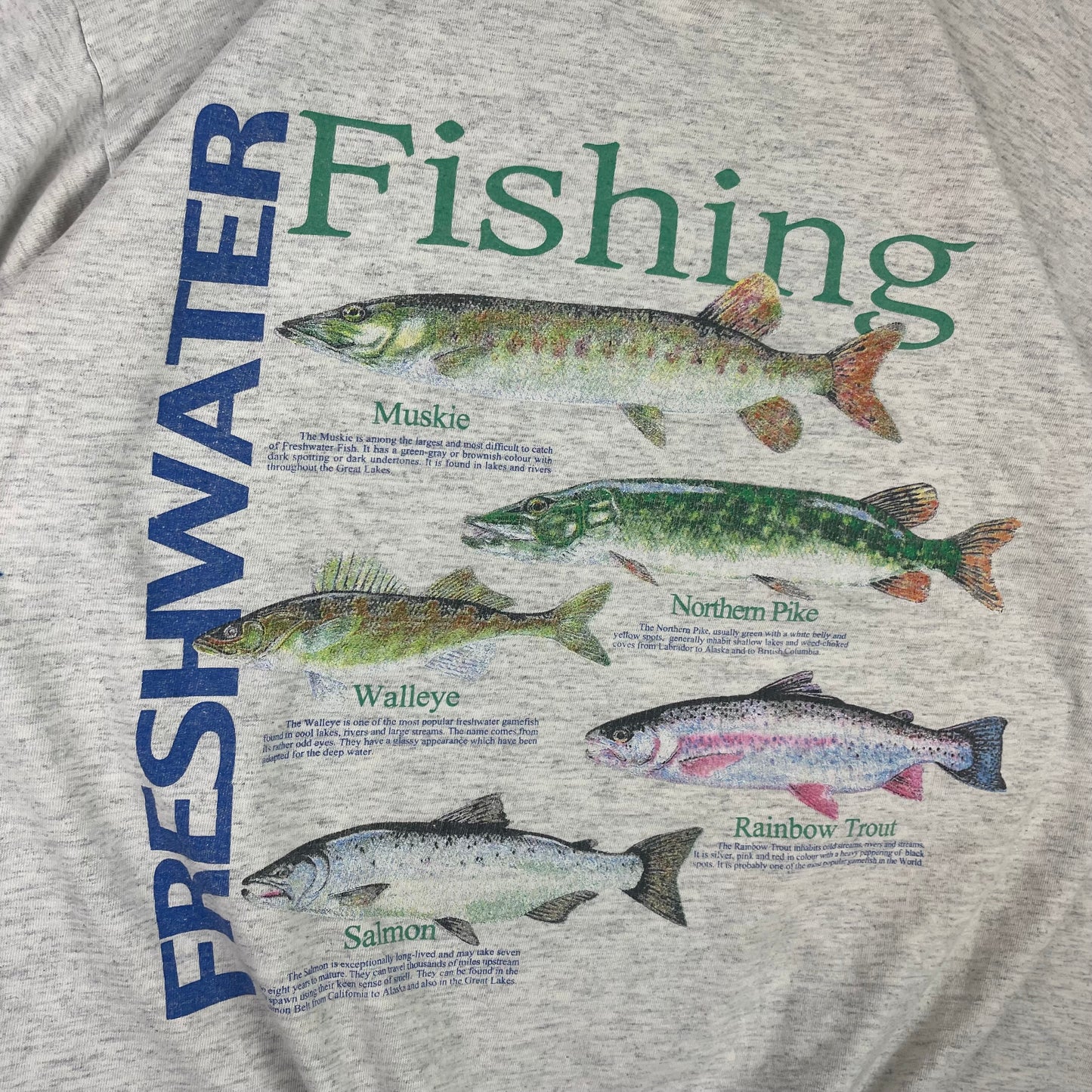 Vintage Single Stitch Freshwater Fishing Graphic Shirt