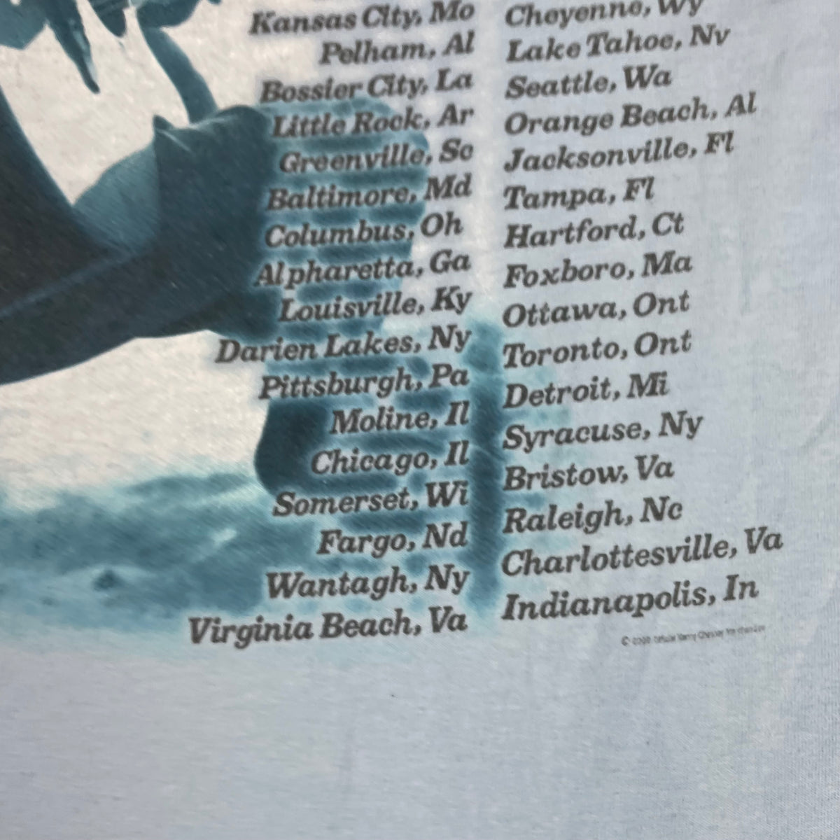 Vintage Gildan Light Blue Kenny Chesney Sun City Tour 2009 Graphic Shirt L