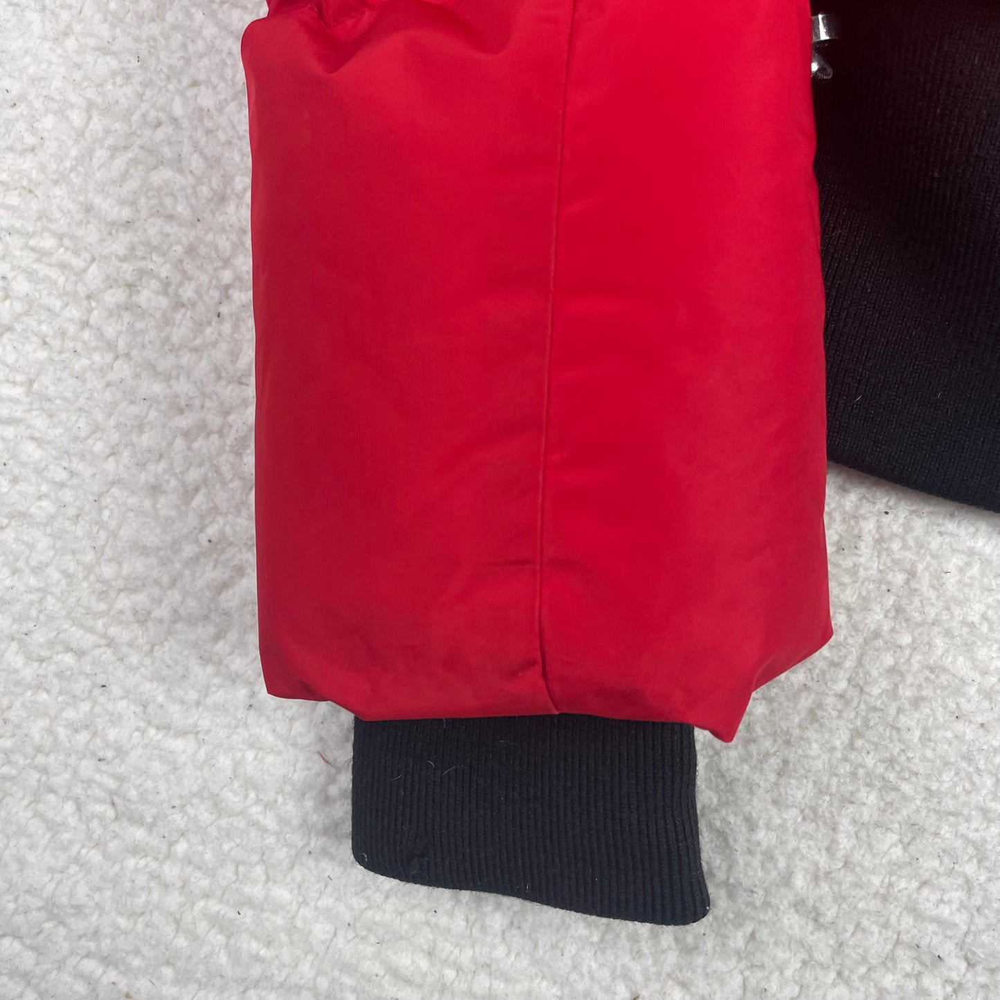 Mackage Aubrey Madalyn Red Hooded Puffer Jacket with Ribbed Trim