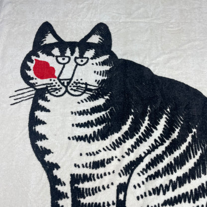 Vintage Burlington White B. Kliban Love A Cat Graphic Terry Towel One Size