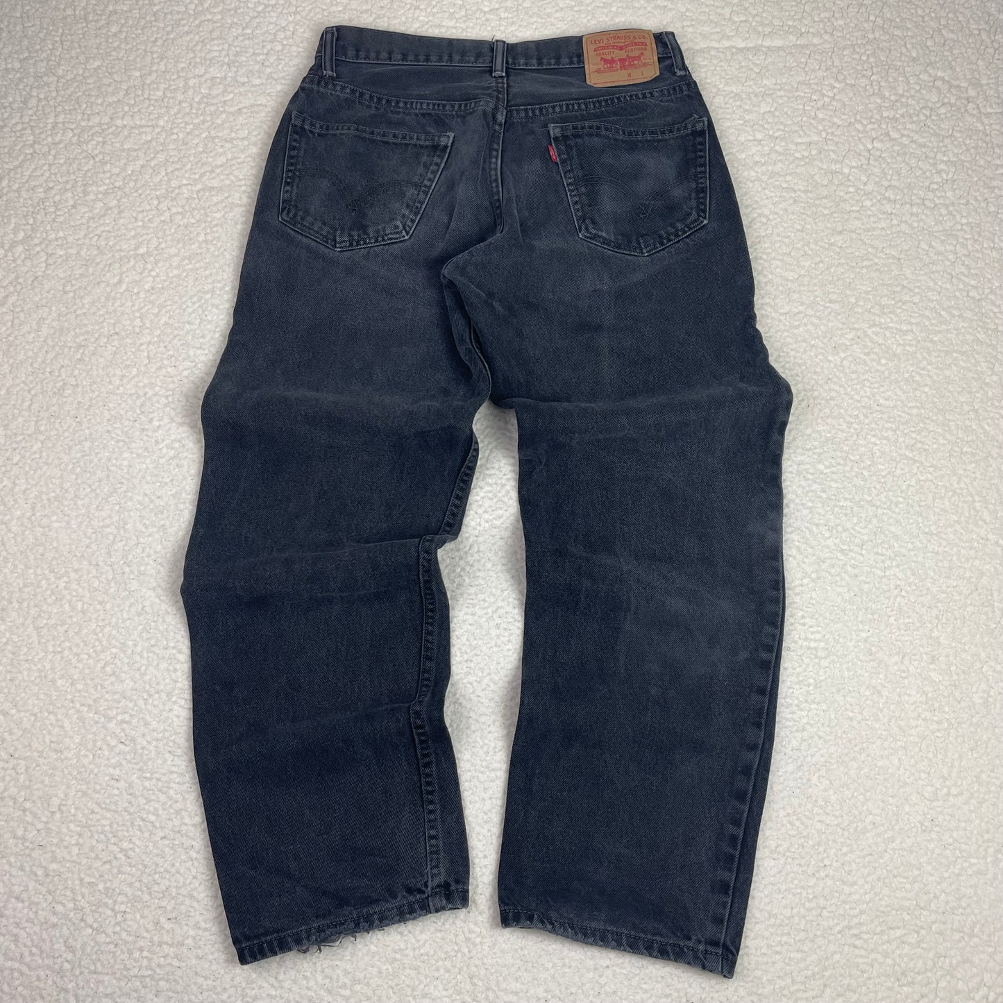 Levis 550 Relaxed Fit Stone Wash Fade Black Jeans