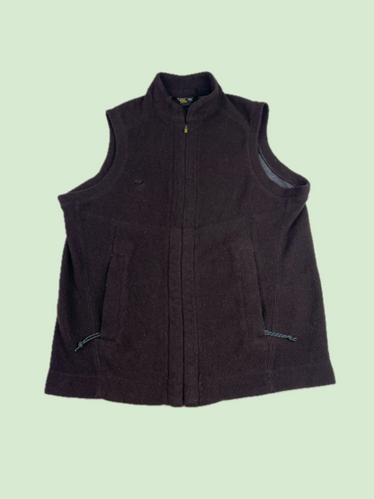 Mountain Hardwear Wool Brown Fleece Full Zip Vest