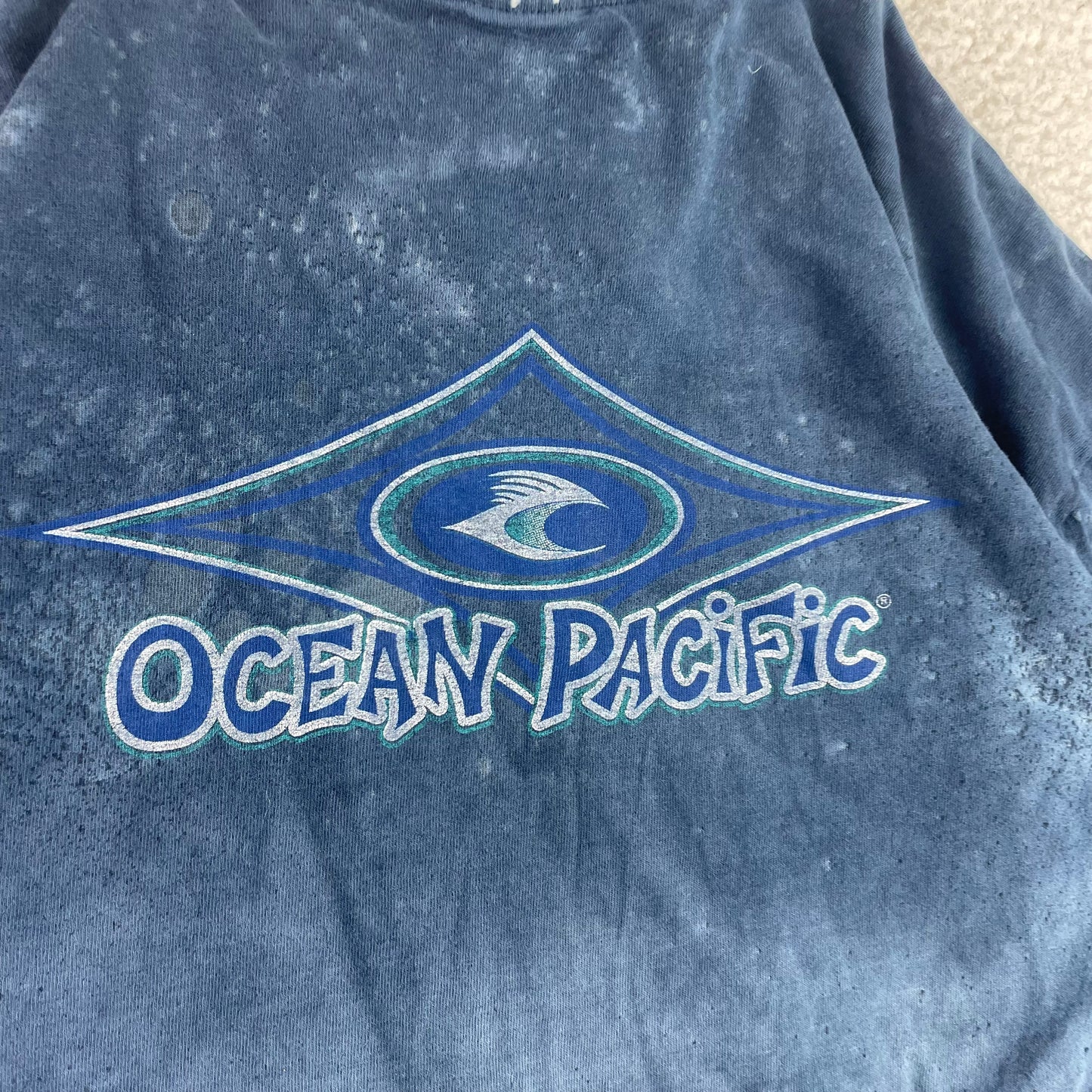Vintage Ocean Pacific Tye Dye Bubbles Center Logo Shirt