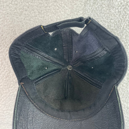 Vintage Nike Black Leather Strapback Hat