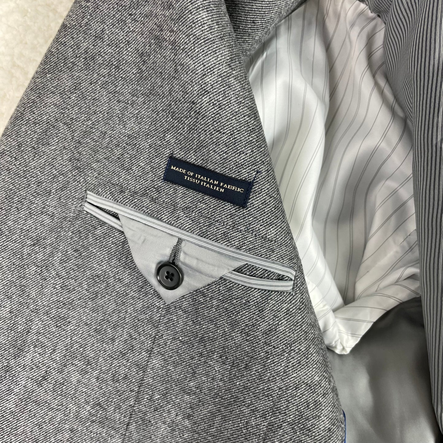 Banana Republic Elbow Patch Twill Gray Wool Blazer