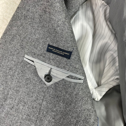 Banana Republic Elbow Patch Twill Gray Wool Blazer