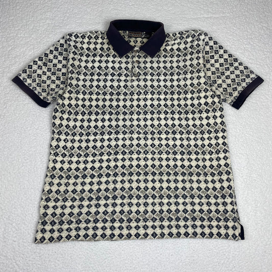 Vintage Jantzen Old Money Repeating Tile Graphic Polo