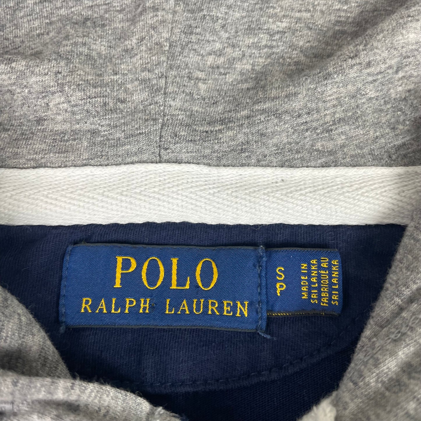 Polo Ralph Lauren Bleecker Hooded Rugby Shirt Navy Green Striped Sleeves Crest