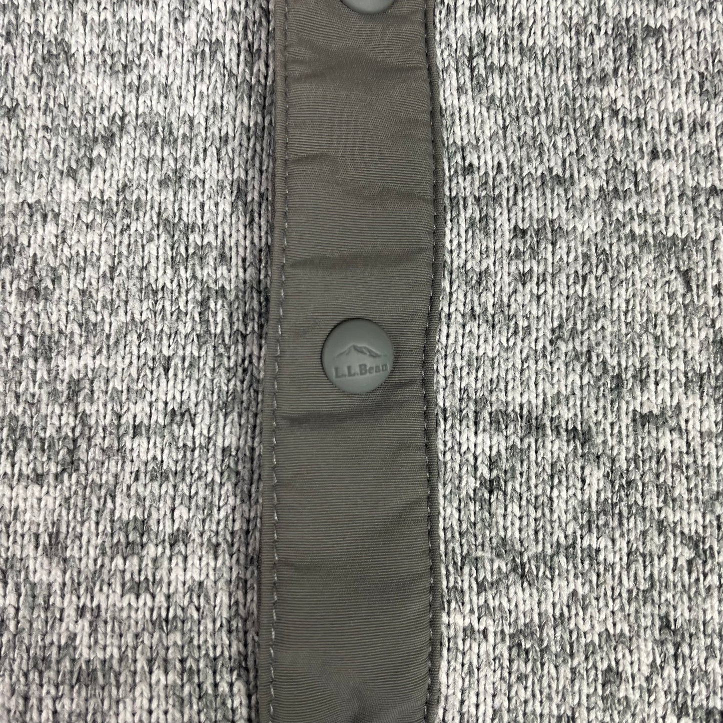 L.L.Bean Grey Heather 1/4 Snap Mock Neck Sweater Fleece