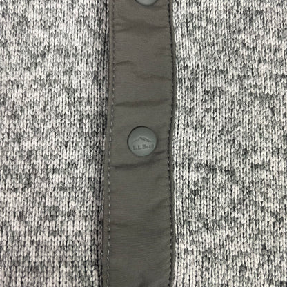 L.L.Bean Grey Heather 1/4 Snap Mock Neck Sweater Fleece