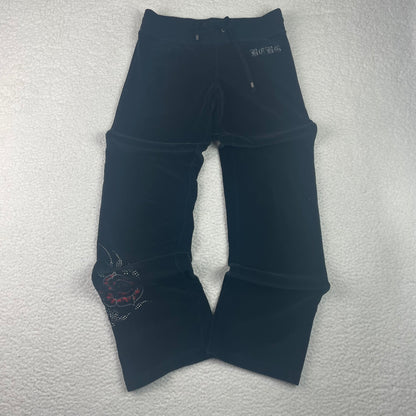 Vintage BCBG Maxazria Velour Floral Embroidery Sweatpants