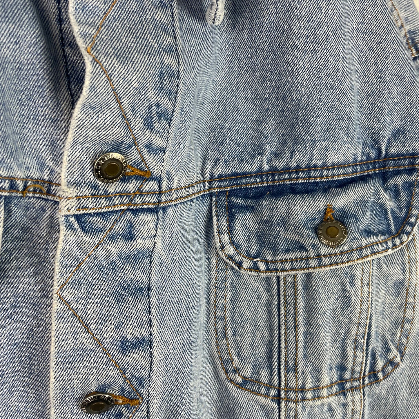 Vintage President Stone Denim Button Up Jacket