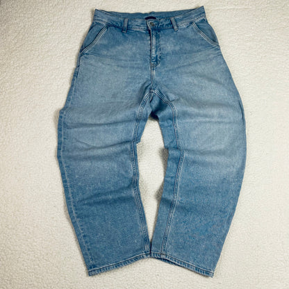 Vintage Uniqlo Light Wash Blue Barrel Oversized Jeans
