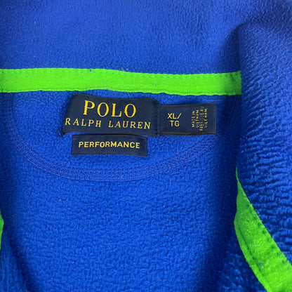 Polo Ralph Lauren Blue Green Performance Fleece 1/4 Zip Sweatshirt XL