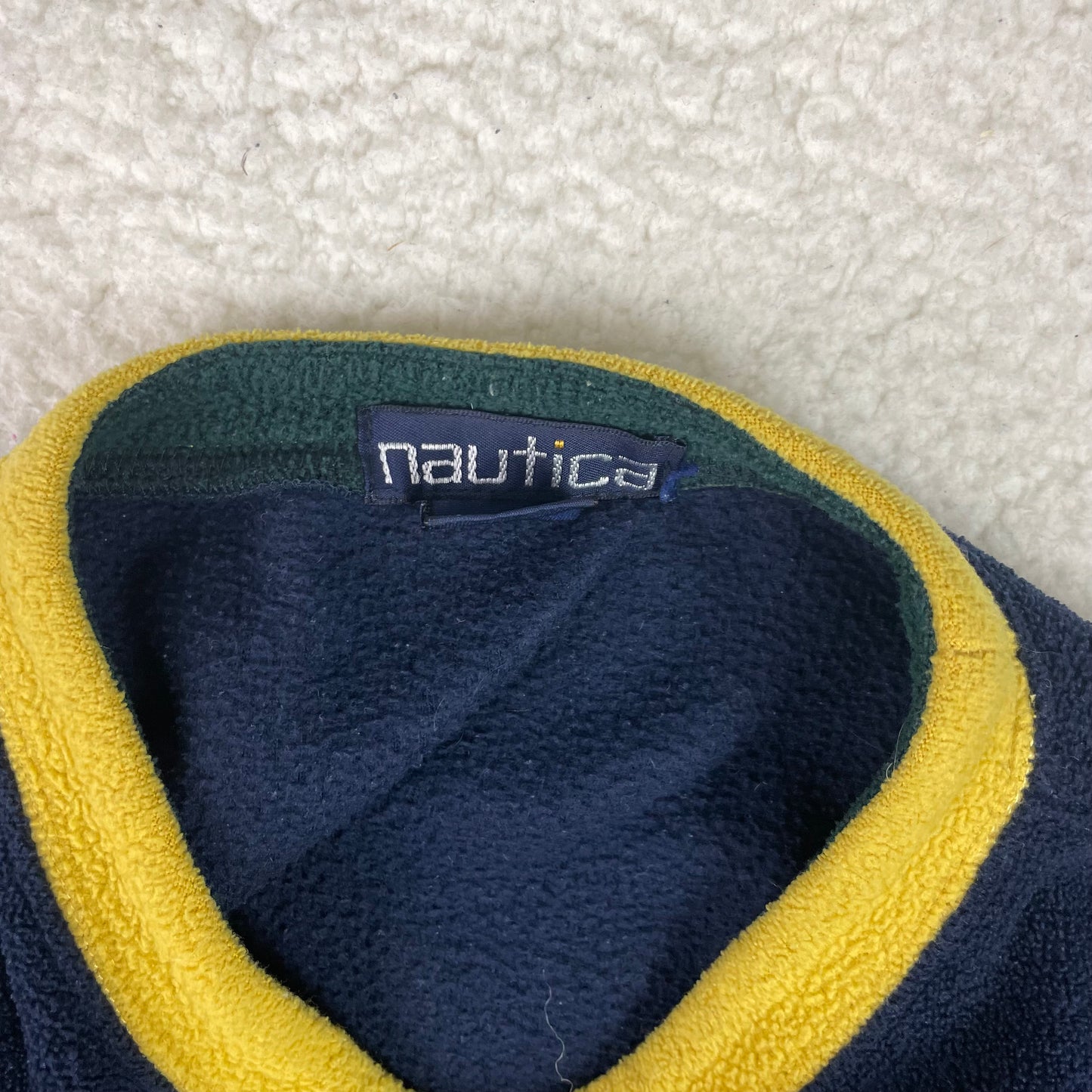 Vintage Nautica Fleece Spellout Pullover Sweatshirt