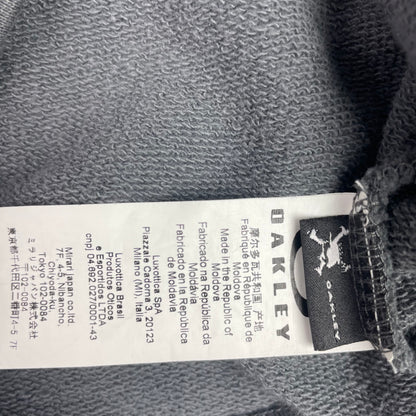 Y2K Center Logo Oakley Grey Graphic Logo Pullover Hoodie