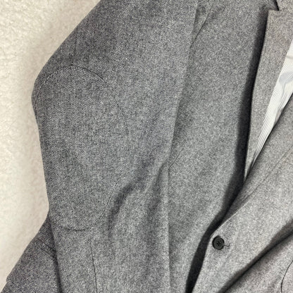 Banana Republic Elbow Patch Twill Gray Wool Blazer