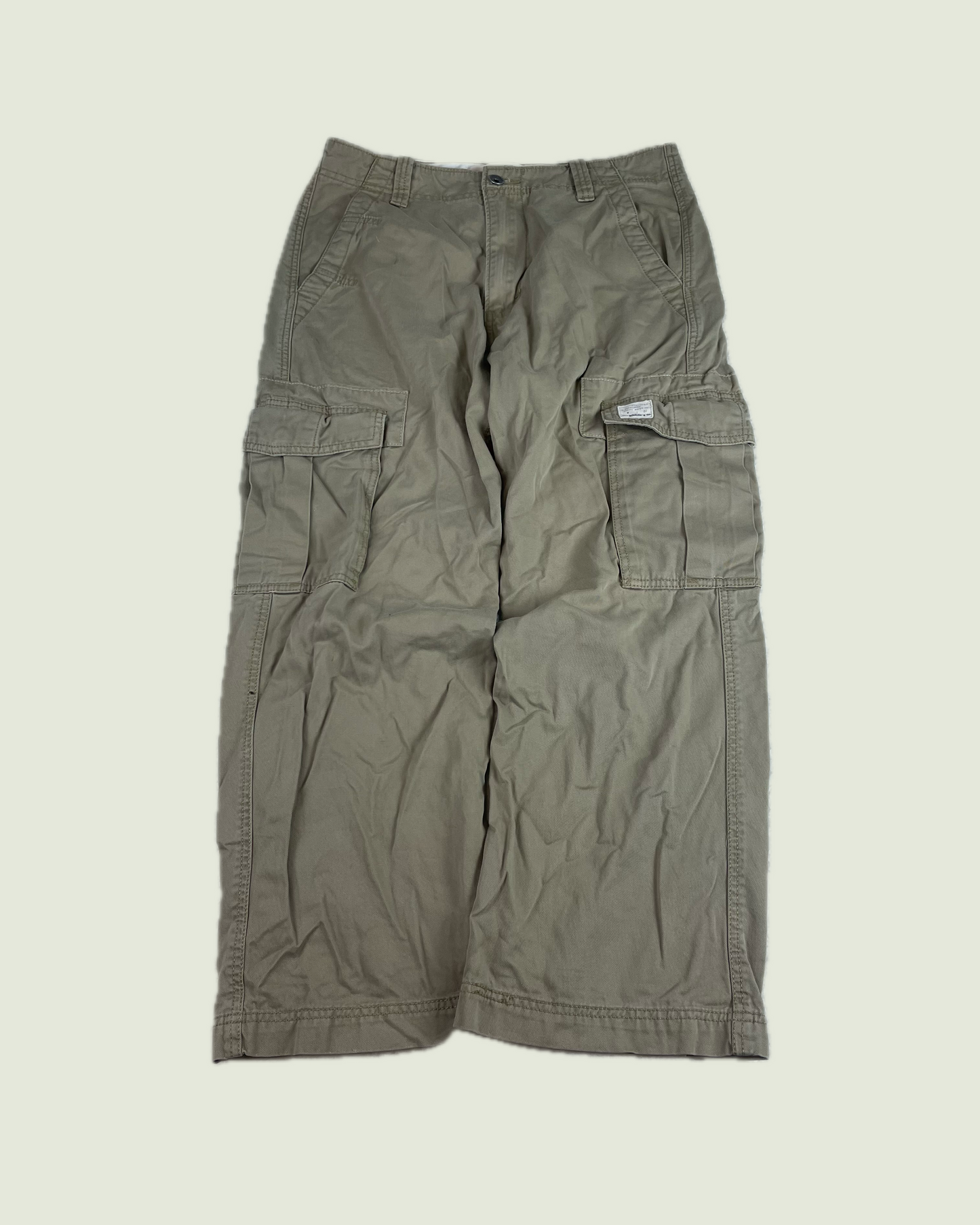 Vintage Levis Loose Straight Cargo Baggy Utility Tan Pants