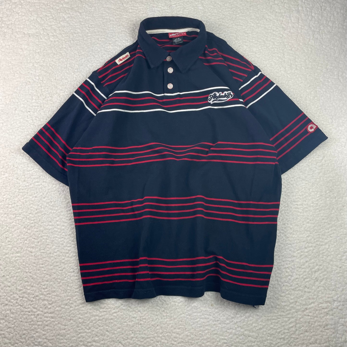 Vintage Akademiks Y2K Hip Hop Striped Red Blue Polo