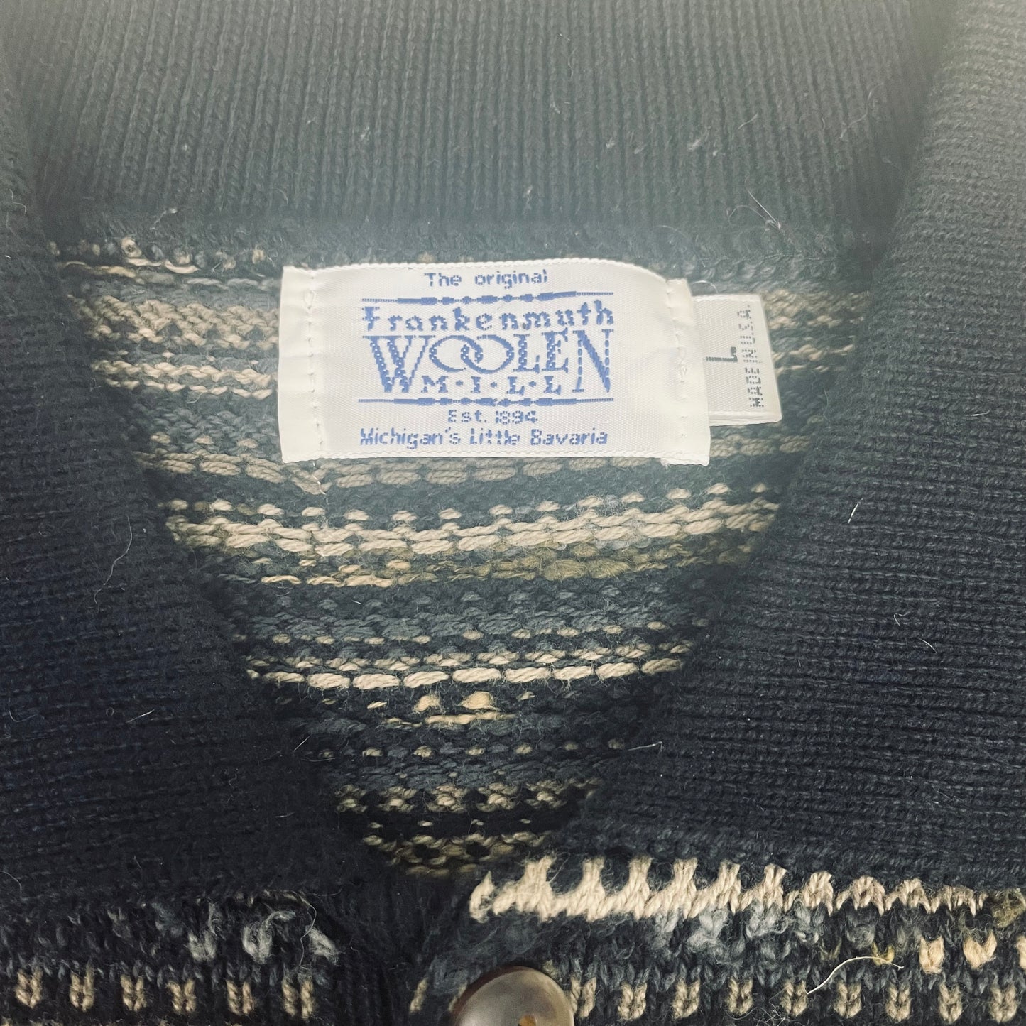 Vintage Frankenmuth Woolen Mill Striped Polo Sweater