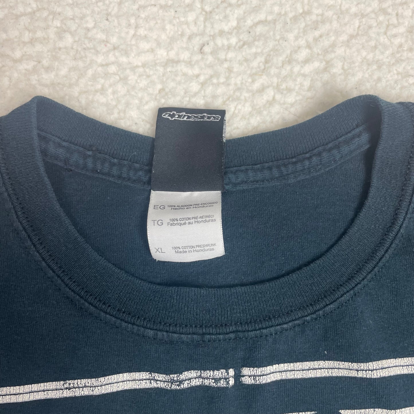 Y2K Alpinestars Black Graphic Logo Spellout Shirt