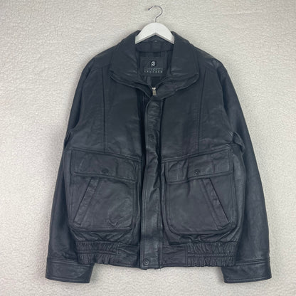 Pelle Cuir Genuine Leather Bomber Jacket