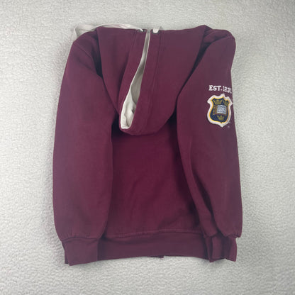 Vintage Official License Oxford University Red Zip Up Hoodie