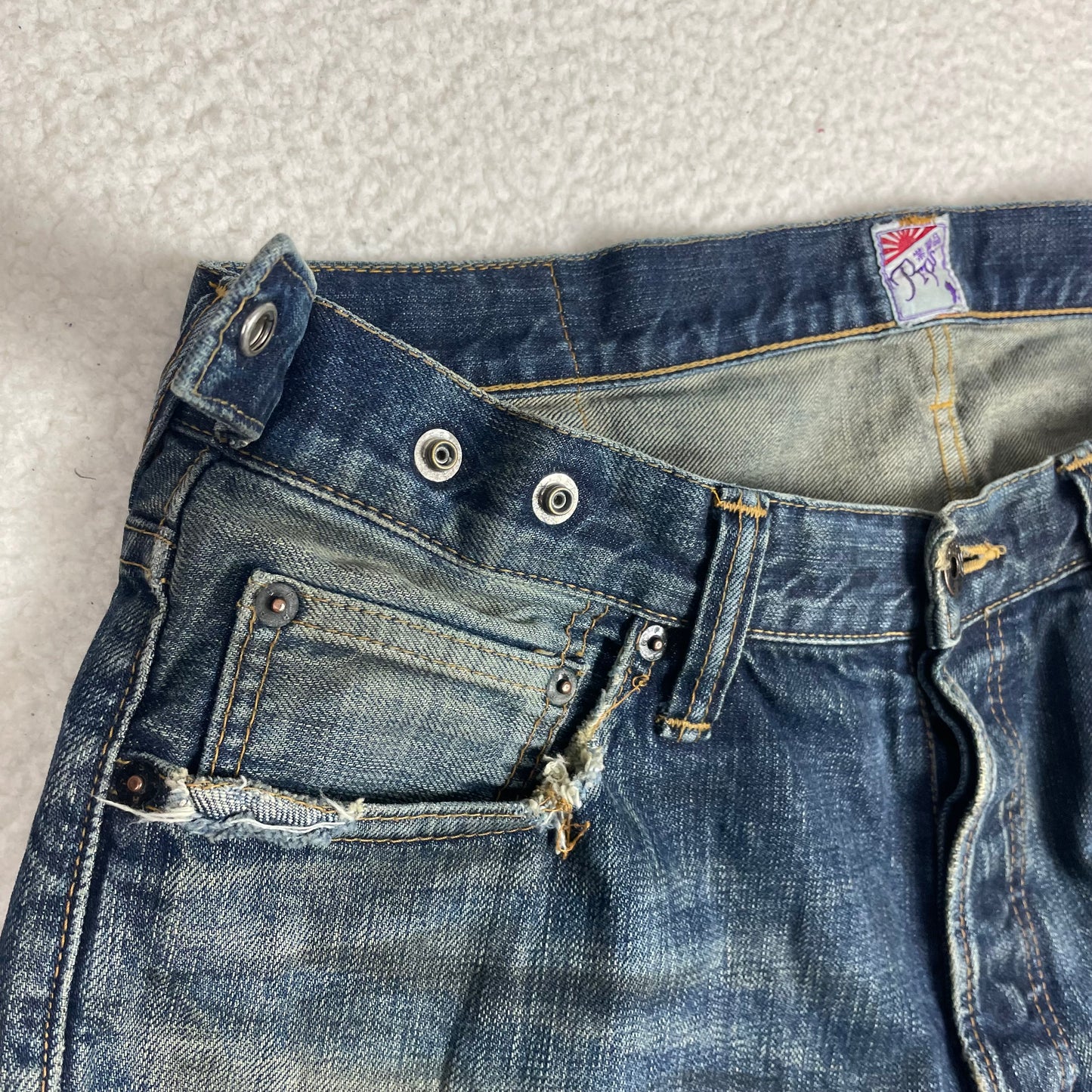 Vintage PRPS Japanese Distressed Dark Wash Baggy Jeans