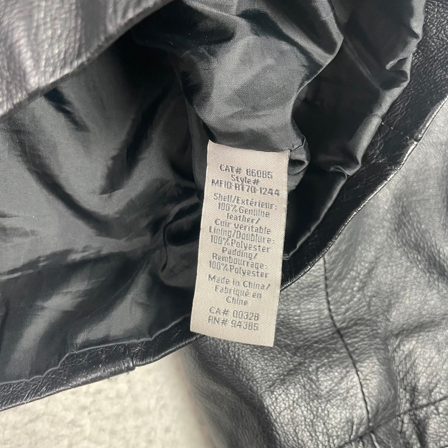 Vintage Leather Harrington Style Black Zip Up Jacket