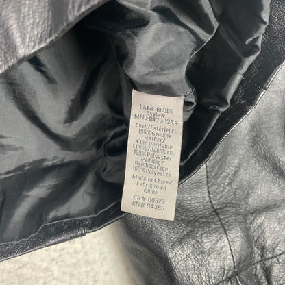 Vintage Leather Harrington Style Black Zip Up Jacket