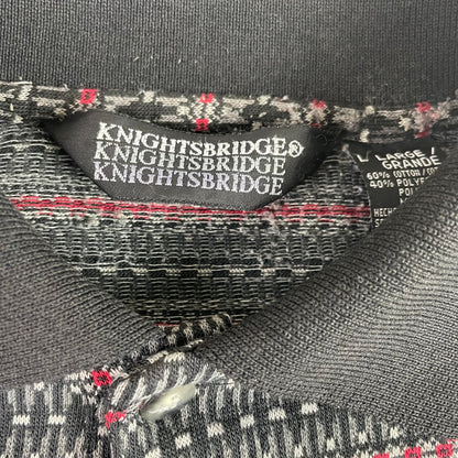 Vintage Knightsbridge Geometric Knit Polo Sweater