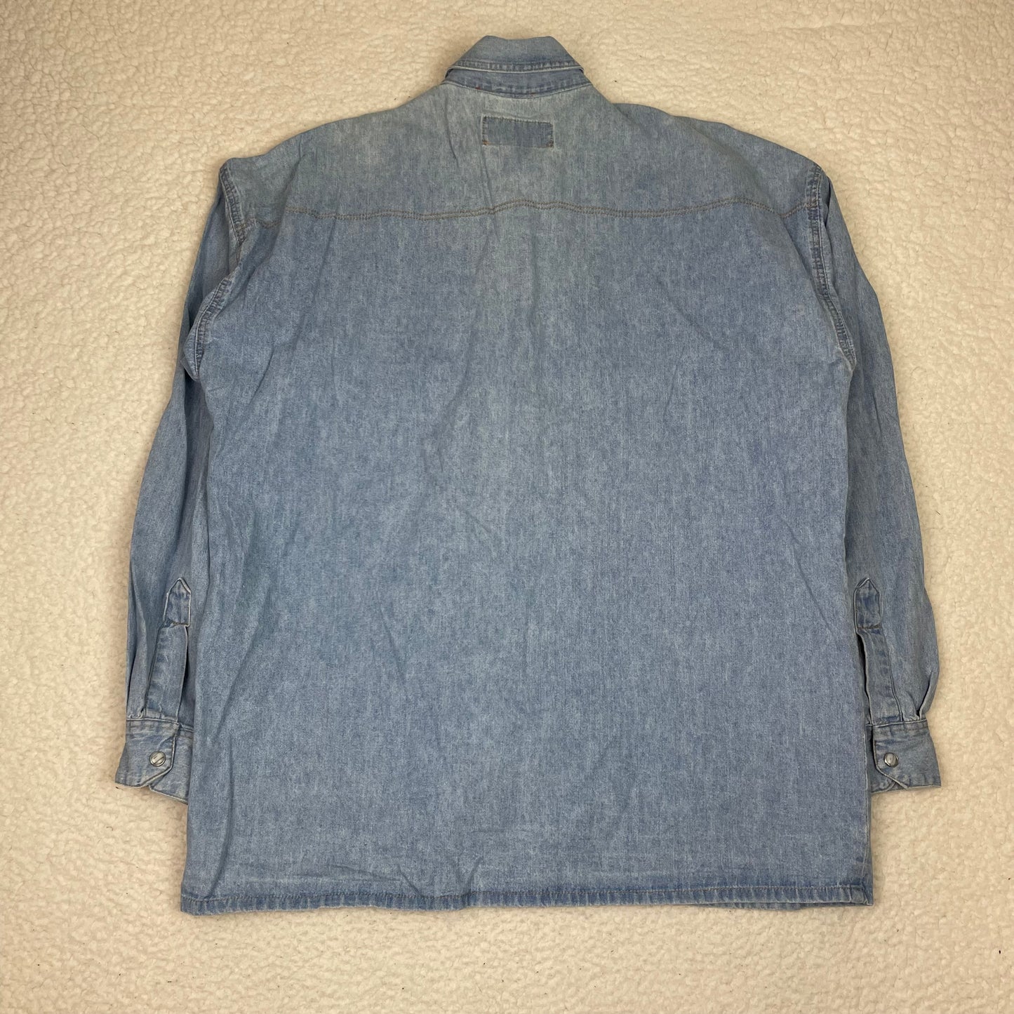 Vintage Yoke Detail Western Suede Denim Button Up Shirt