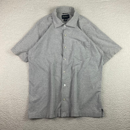 Vintage, Eddie Bauer Heather Gray Short Sleeve Button Up Shirt