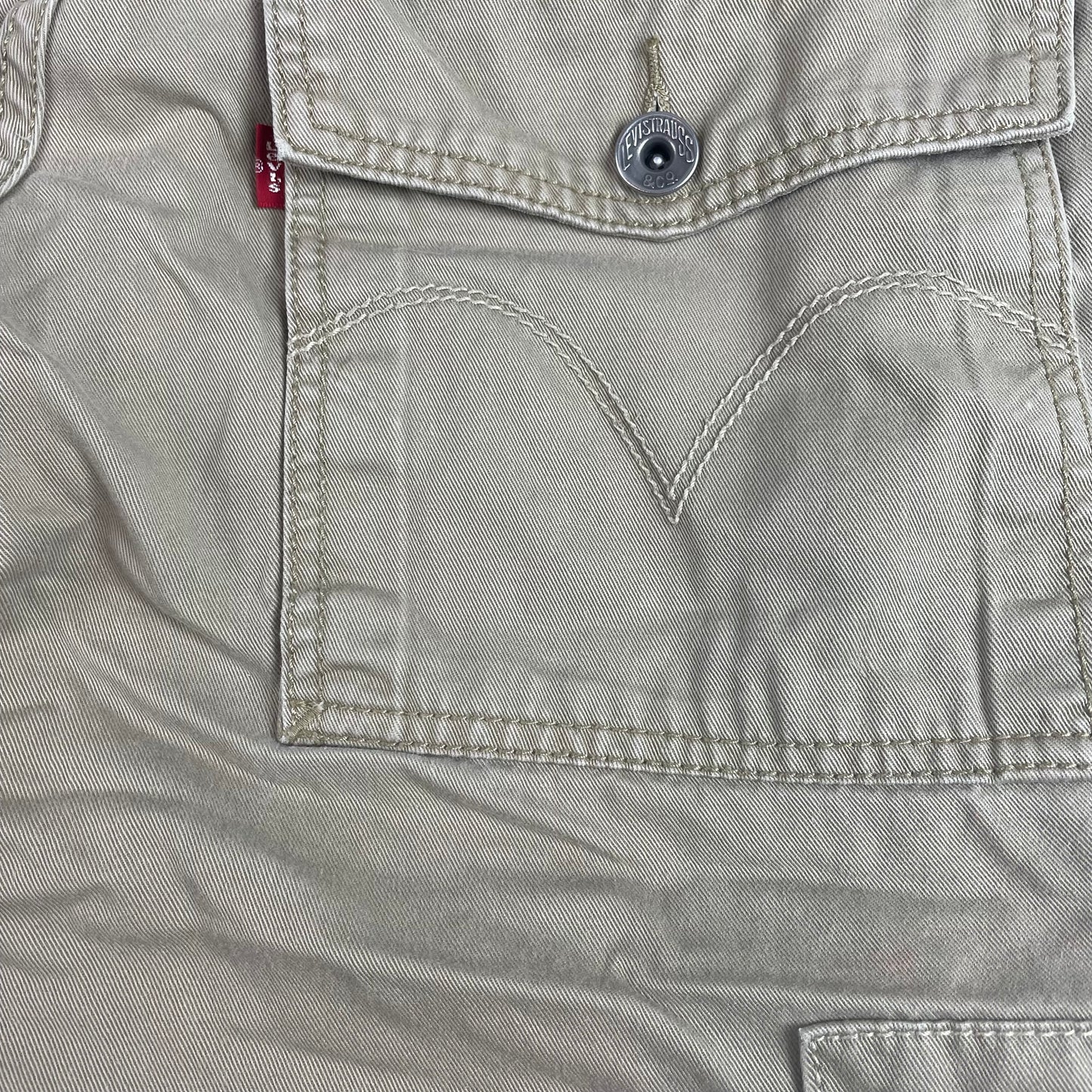Vintage Levis Loose Straight Cargo Baggy Utility Tan Pants
