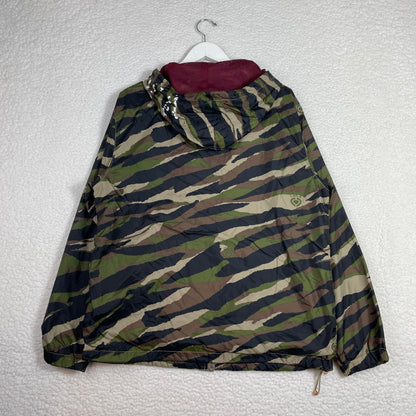Retro Circa Zip Up Camo Military Green Windbreaker Jacket
