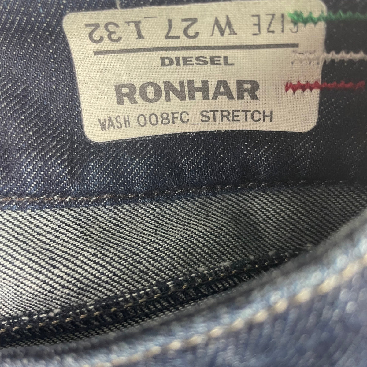 Y2K Diesel Ronhar Dark Wash Stretch Denim Flare Jeans 27 Made In Italy