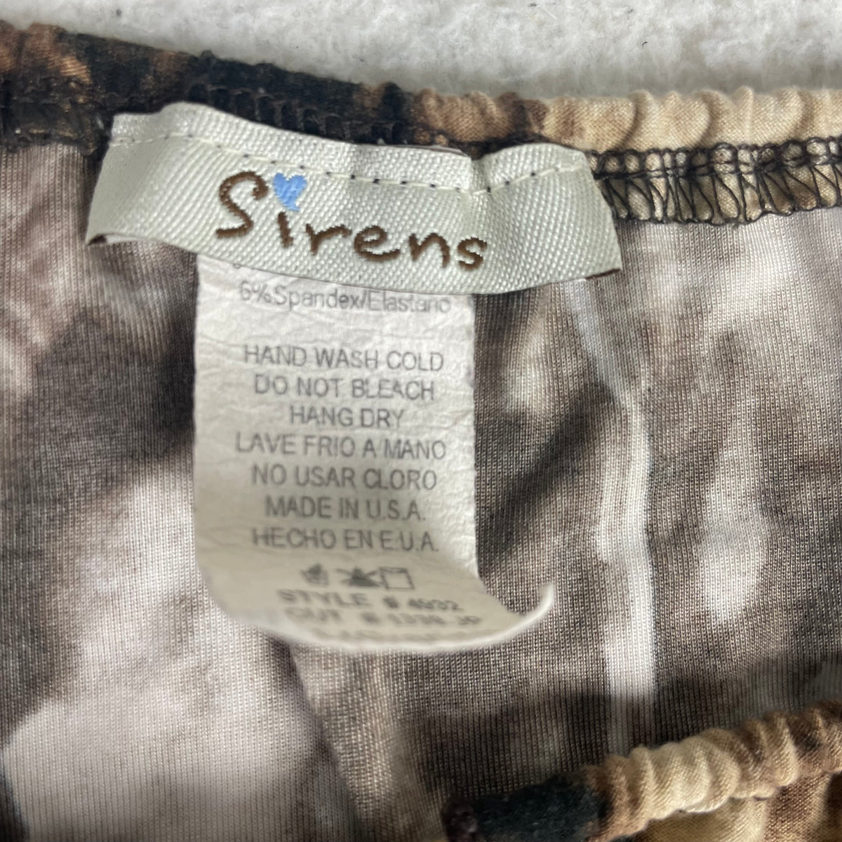 Y2K Sirens Brown Tie Dye Flare Bell Sleeve Blouse M Dark Fairy Grunge