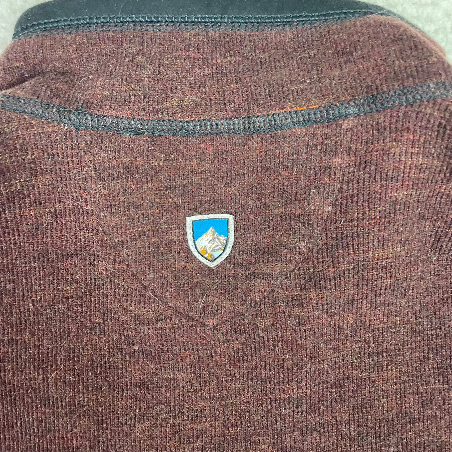Kuhl Maroon Burgundy Alpaca Fleece Zip Up Jacket